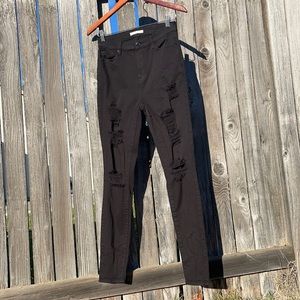 Pacsun matte black high rise jean pants